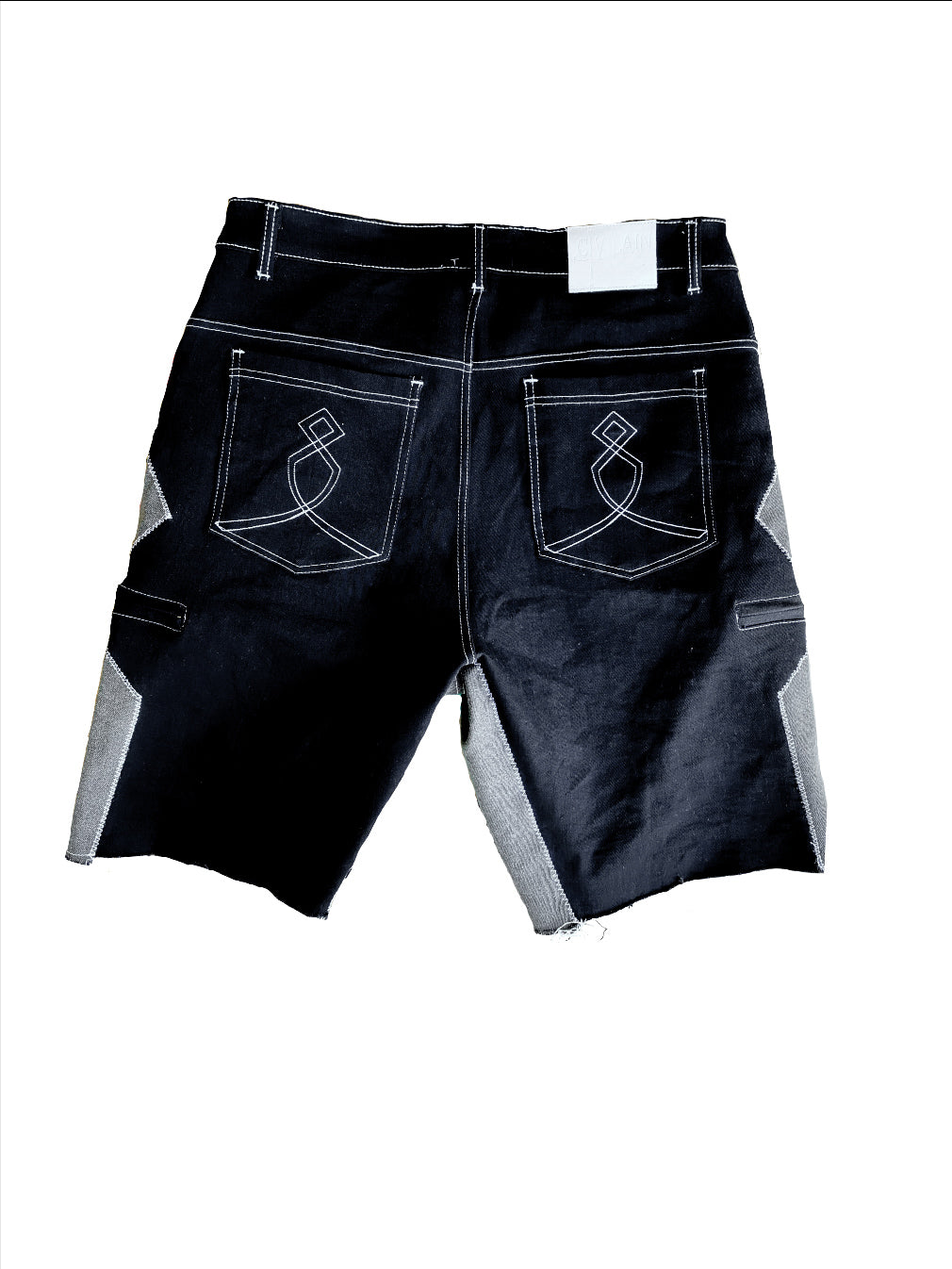 Black Distressed Jorts
