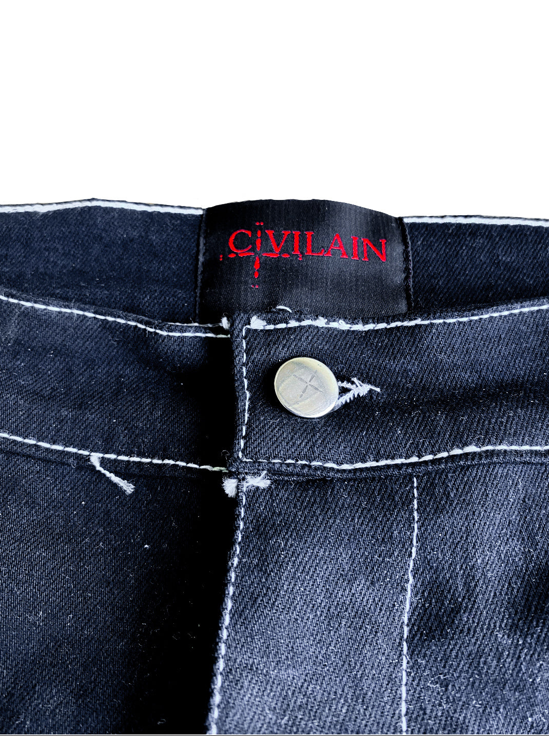 Black Distressed Jorts